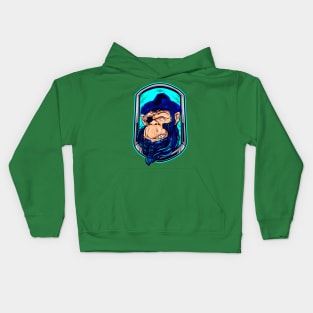 chimpanzee pirate illustration Kids Hoodie